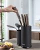 Knife Block Holder Cookit Universal Knife Block without Knives Unique Double-Layer Wavy Design Round Black Knife Holder for Kitchen Space Saver Knife