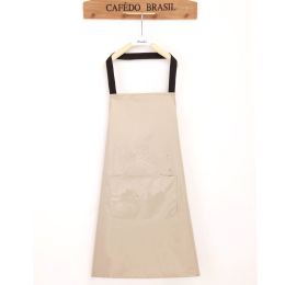 Manufacturer's apron; customized coverlet; cooking; home kitchen; waterproof; oil proof; customized gift; apron; coverlet; logo (colour: Knife and fork solid off white)