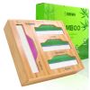 Ziplock Bag Organizer for Drawer; Bamboo Baggie Organizer; Plastic Wrap Dispenser ; Storage Bag Organizer Suitable Gallon; Quart; Sandwich&Snack Bag;