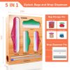 Ziplock Bag Organizer for Drawer; Bamboo Baggie Organizer; Plastic Wrap Dispenser ; Storage Bag Organizer Suitable Gallon; Quart; Sandwich&Snack Bag;