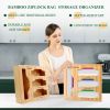 Ziplock Bag Organizer for Drawer; Bamboo Baggie Organizer; Plastic Wrap Dispenser ; Storage Bag Organizer Suitable Gallon; Quart; Sandwich&Snack Bag;